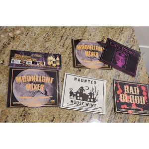 Halloween Novelty Bottle 16 Labels - Moonlight Mixer Bad Blood Haunted House New